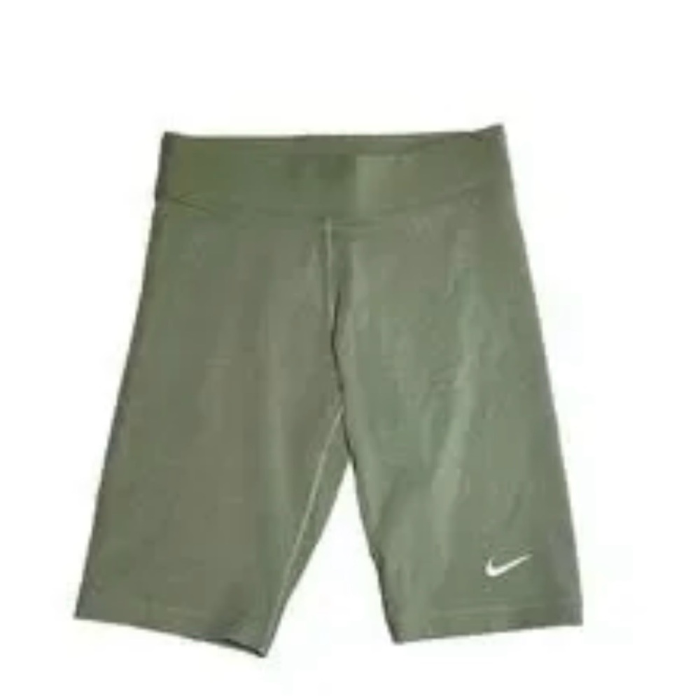 Nike Olive Active Bike Shorts with White Swoosh - Picture 2 of 5